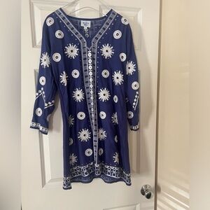 Navy Blue and White Tunic Dress..brand new